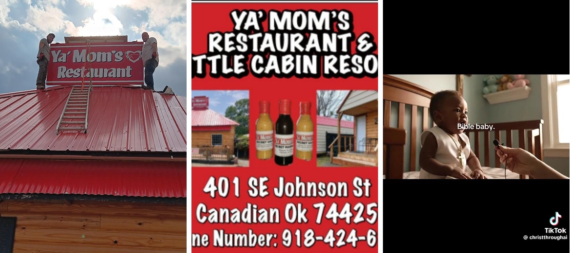 Ya' Mom's Restaurant & Little Cabin Resort Menu