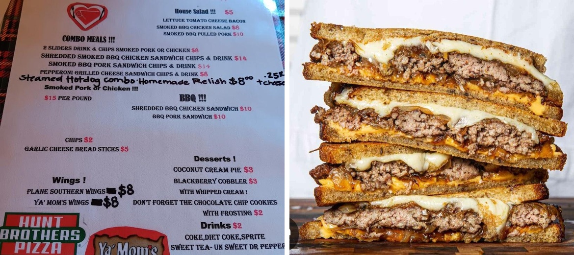 Ya' Mom's Restaurant & Little Cabin Resort Menu